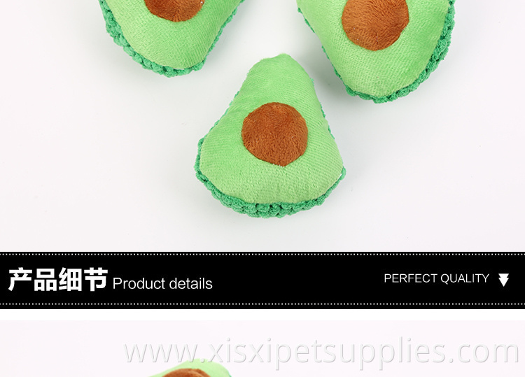wholesale Stuffed avocado catnip plush for cat playing toy